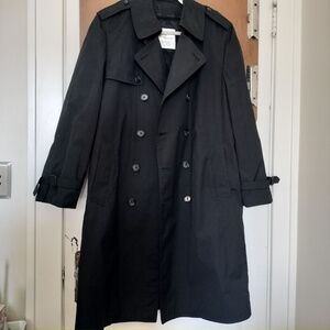 Vintage London Fog Maincoat Trench Coat Made in USA Black Mens Size 40 Reg